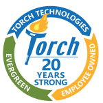 Torch 20 Years Strong Logo